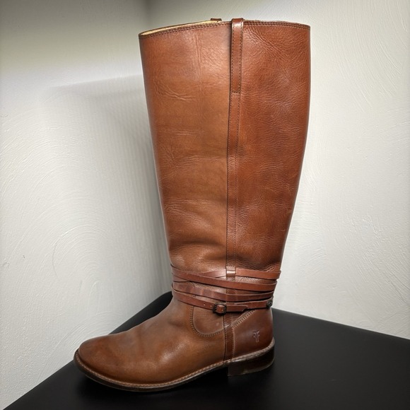 FRYE Women´s Melissa Belted Tall Leather Boots Brown...